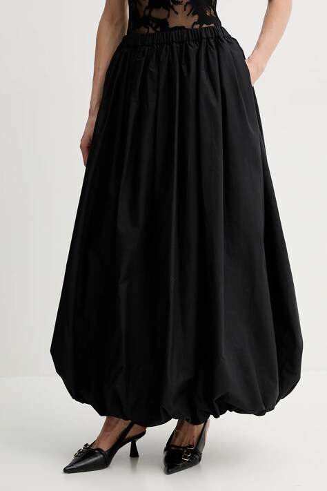 Pinko fustă din bumbac culoarea negru, maxi, evazati, 105214 A2LD