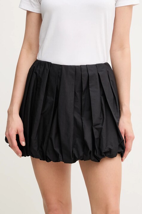 Pinko fustă din bumbac culoarea negru, mini, evazati, 105183 A2LD
