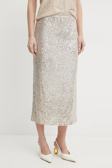 Weekend Max Mara szoknya ezüst, maxi, egyenes, 2515771011600