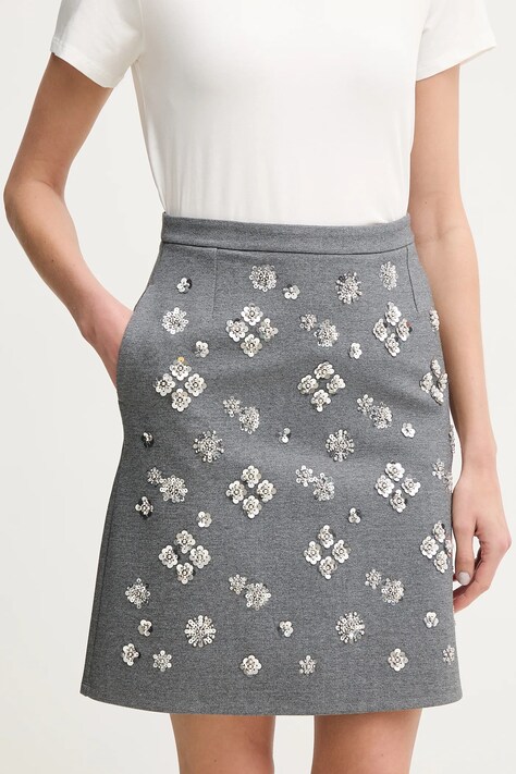 Спідниця Weekend Max Mara колір сірий mini пряма 2515771021600