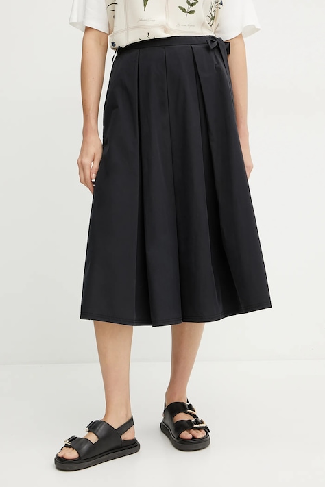 Bavlnená sukňa Weekend Max Mara čierna farba, midi, áčkový strih, 2515101032600