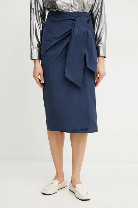 Weekend Max Mara fustă culoarea bleumarin, midi, drept, 2515101042600