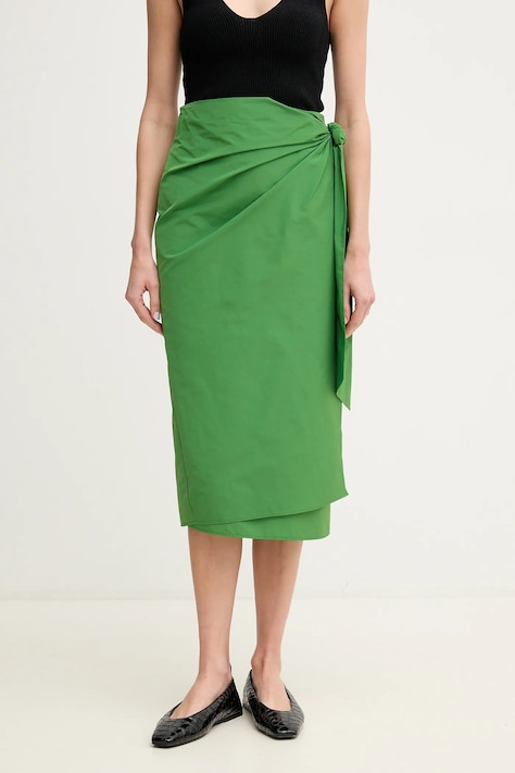 Sukňa Weekend Max Mara zelená farba, midi, rovný strih, 2515101042600