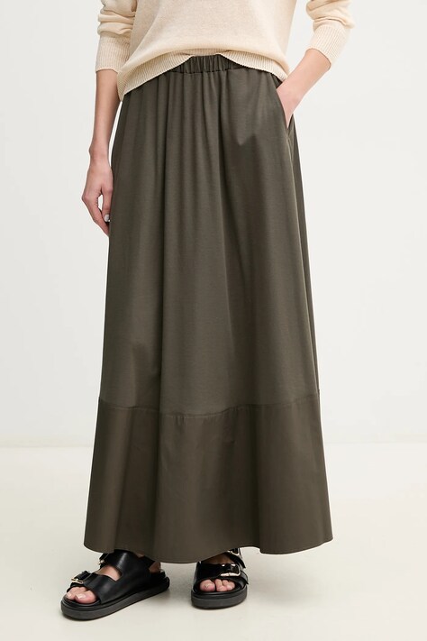 MM fustă culoarea verde, maxi, evazati, 2516771028600