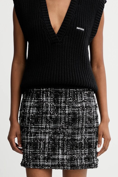 Sukňa Rotate Boucle Mini čierna farba, mini, puzdrová, 113556000