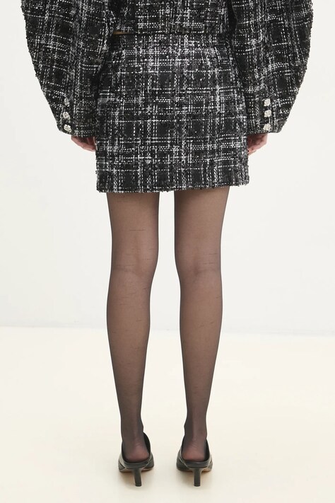 Rotate fusta Boucle Mini culoarea negru, mini, creion, 113556000