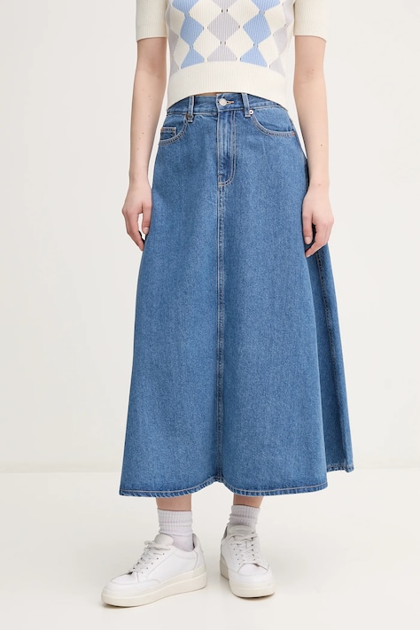 United Colors of Benetton fustă din denim midi, evazati, 43C8D004K