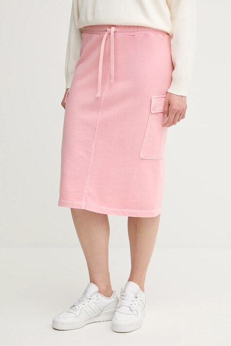 Хлопковая юбка United Colors of Benetton цвет розовый mini прямая 39BLD000E