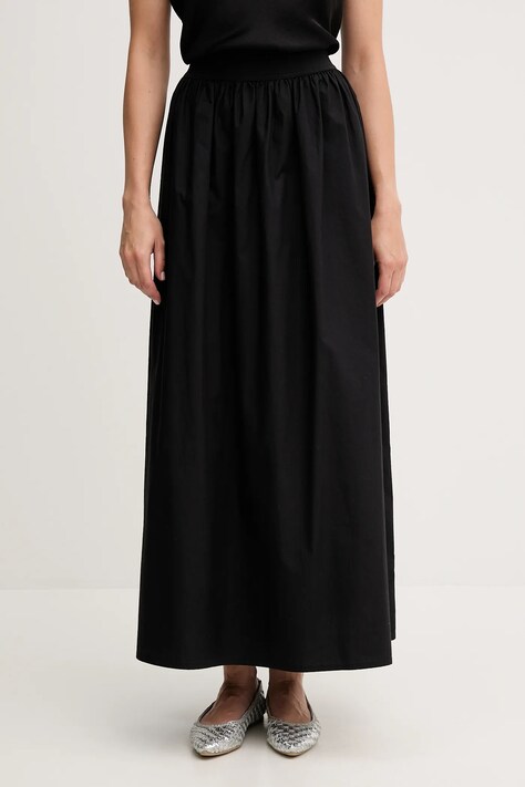 United Colors of Benetton fustă din bumbac culoarea negru, maxi, evazati, 4TPUD004I