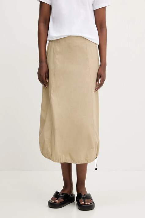 Спідниця Desigual BECQUER колір бежевий midi пряма 25SWFW02