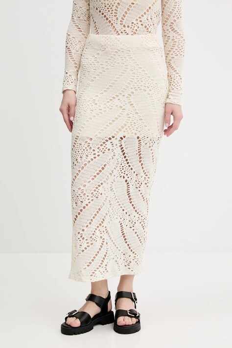 Юбка Desigual WOOLF цвет бежевый maxi карандаш 25SWFK04