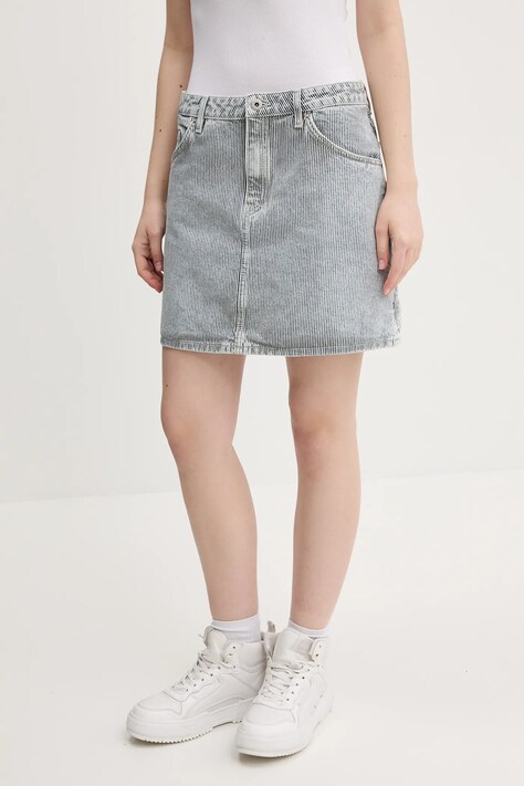 Hugo Blue fustă din denim mini, evazati, 50537444
