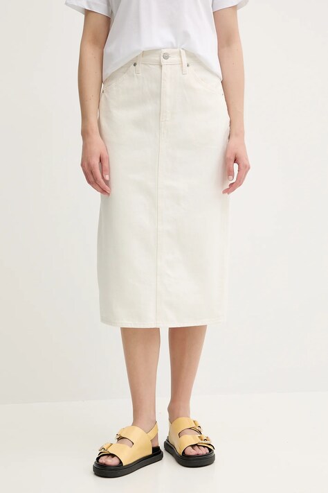 Levi's fustă jeans HR BACK SLIT SKIRT midi, creion, 001VH