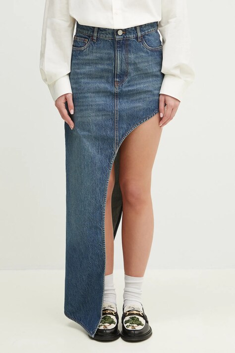 Coperni fusta jeans One-Leg Denim mini, creion, COPJ84F2014