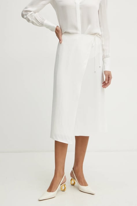 BOSS fusta culoarea bej, midi, evazati, 50538116