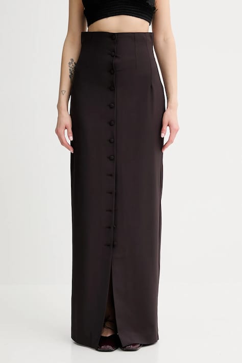 Remain spódnica z domieszką wełny kolor brązowy maxi ołówkowa 502472578