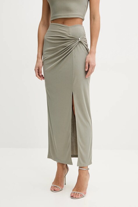 Sukně Guess AIMEE zelená barva, maxi, pouzdrová, W5GD0E KAQL2