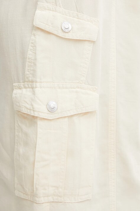Спідниця з домішкою льону Guess CASEY — SS25-SDD0ID, бежевий — фото 4