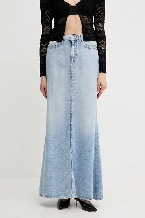 Guess fustă jeans THAISS maxi, drept, W5GD83 D5B96