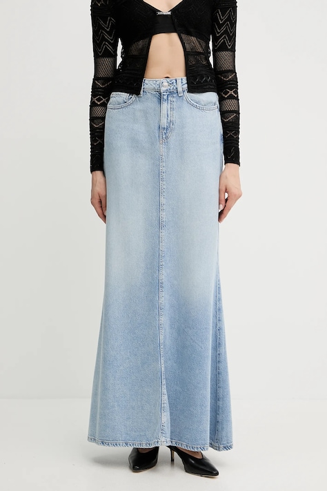 Guess fustă jeans THAISS maxi, drept, W5GD83 D5B96