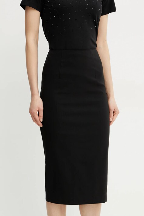 Guess fustă JAYLA culoarea negru, midi, creion, W5GD93 WGMR2