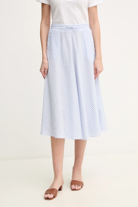 Sukně Tommy Hilfiger modrá barva, midi, áčková, WW0WW44549
