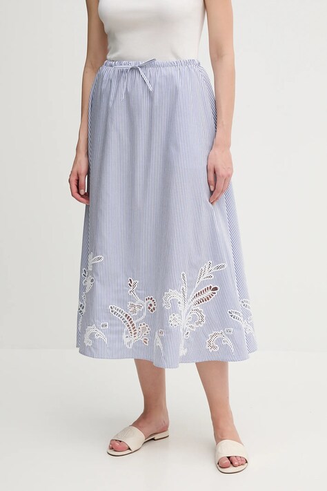 Tommy Hilfiger fustă din bumbac midi, evazati, WW0WW46168