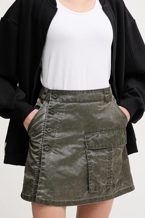 Alpha Industries fustă Vintage Mini Skirt culoarea verde, mini, drept, 156052