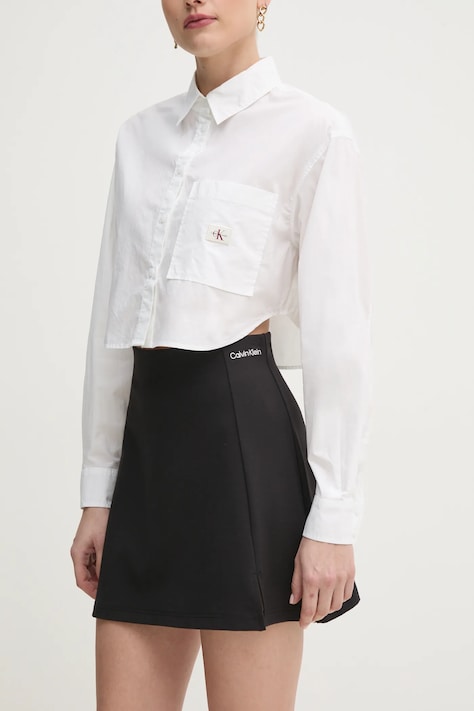 Calvin Klein Jeans fusta culoarea negru, mini, evazati, J20J225333