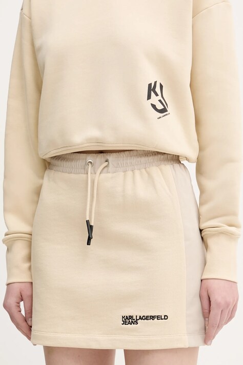 Suknja Karl Lagerfeld Jeans boja: bež, mini, ravna, A2W12016