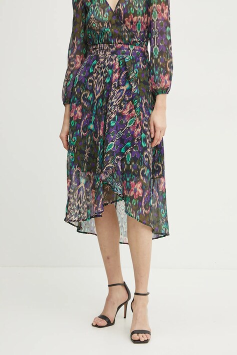 Morgan fusta JARY.F culoarea violet, midi, evazati, JARY.F