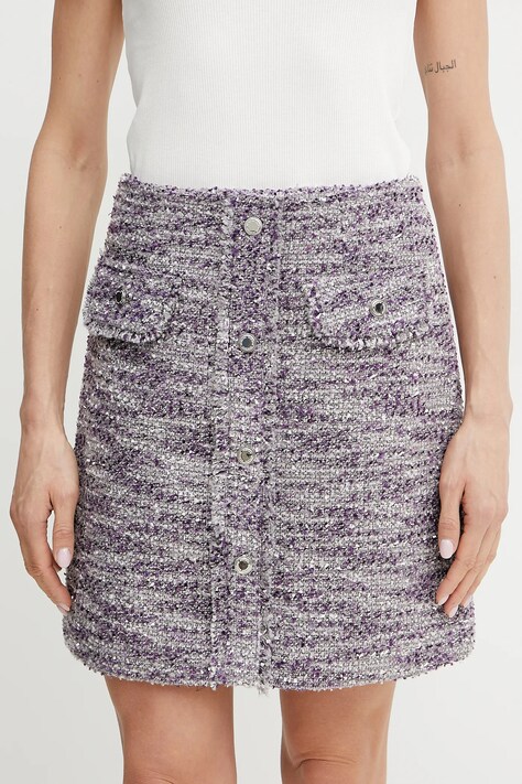 Morgan fusta JENUS culoarea gri, mini, drept, JENUS