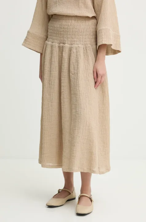 Sukně By Malene Birger SOL béžová barva, maxi, áčková, 103387