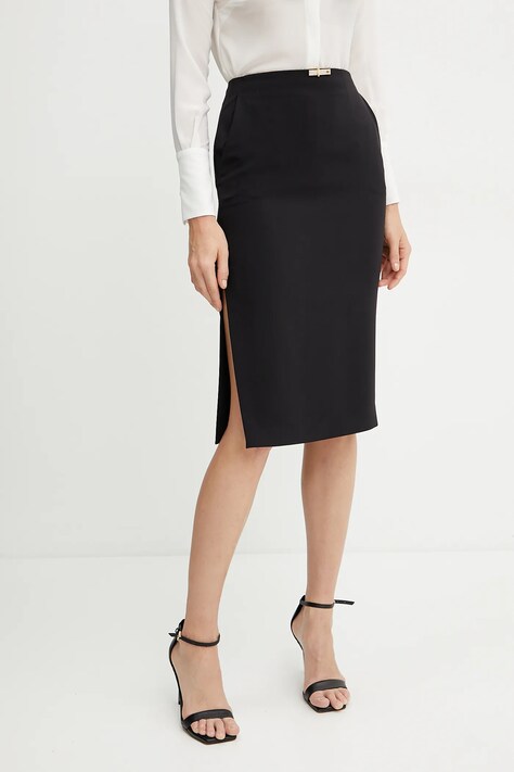 Спідниця Elisabetta Franchi колір чорний midi пряма GO12252E2
