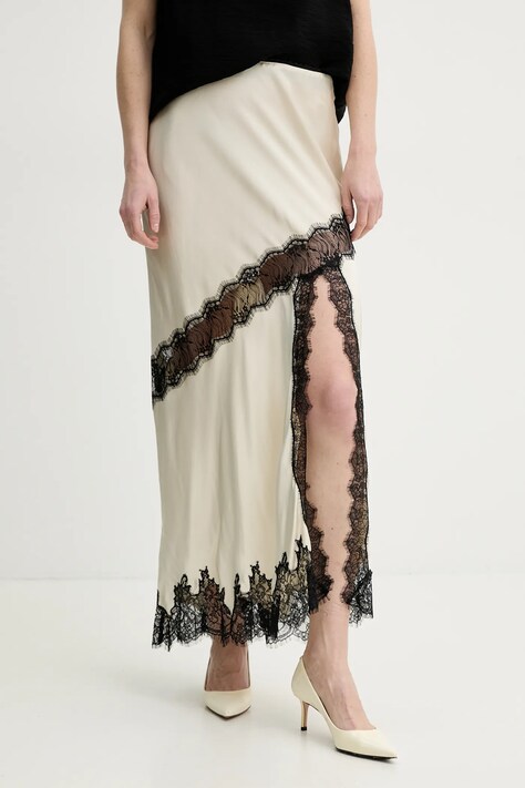 Sukně Herskind Panther béžová barva, maxi, 5500370
