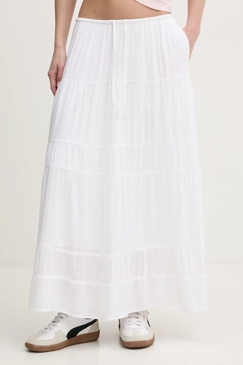 Φούστα Hollister Co. χρώμα: άσπρο, KI343-5039