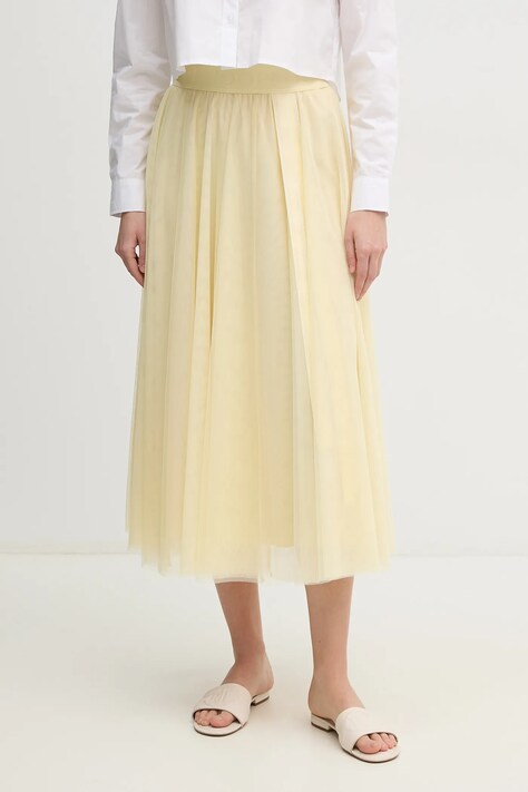 Joop! fusta culoarea galben, midi, evazati, 30046657