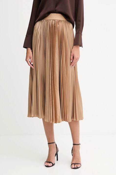 Joop! spódnica kolor brązowy midi rozkloszowana 30046656