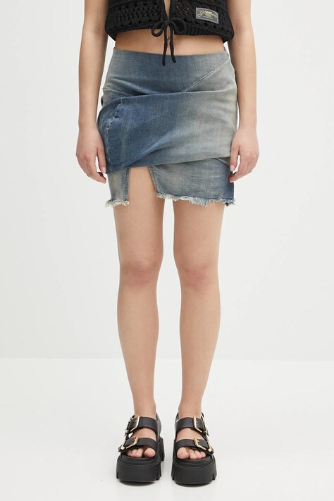 Traper suknja Rick Owens DRKSHDW Draped Mini mini, pencil, DS01E3343.SDWB