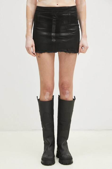 Хлопковая юбка Rick Owens Mini цвет чёрный mini прямая DS01E3342.SCF