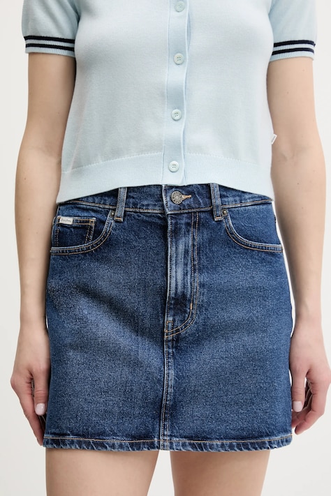 Guess Jeans spódnica jeansowa kolor granatowy mini prosta W5GD0Q D5M44