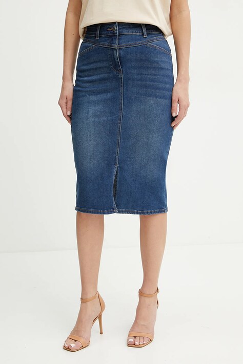 Morgan spódnica jeansowa JAPA kolor niebieski mini ołówkowa JAPA