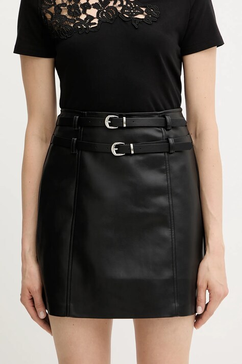 Morgan fustă JNEST culoarea negru, mini, drept, JNEST