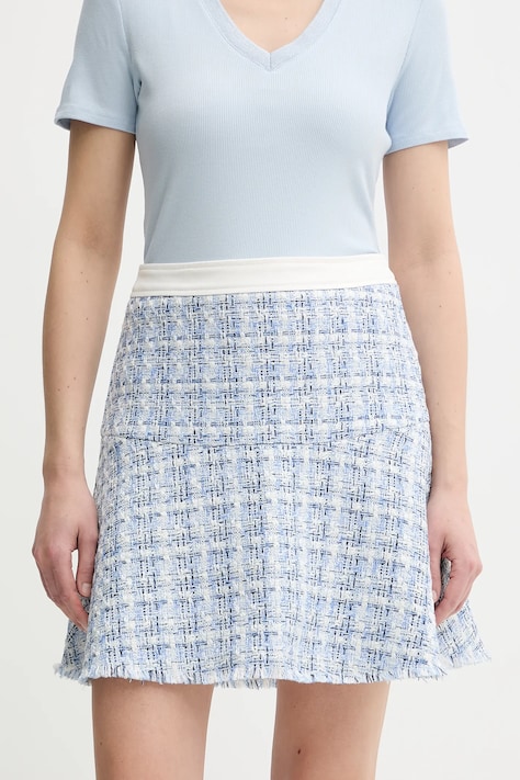 Sukně Morgan JBLUO fialová barva, mini, áčková, JBLUO