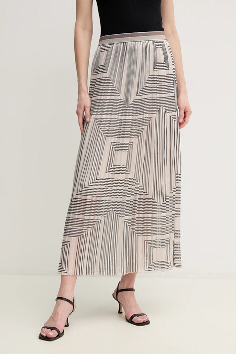 Marc Aurel fusta culoarea bej, midi, evazati, 2200-1013-93383