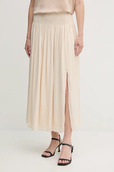Marc Aurel fustă culoarea bej, midi, evazați, 2321-1020-93266