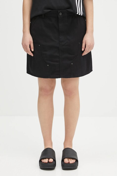 Джинсовая юбка Carhartt WIP Maeve Double Knee Skirt цвет чёрный mini прямая I034836