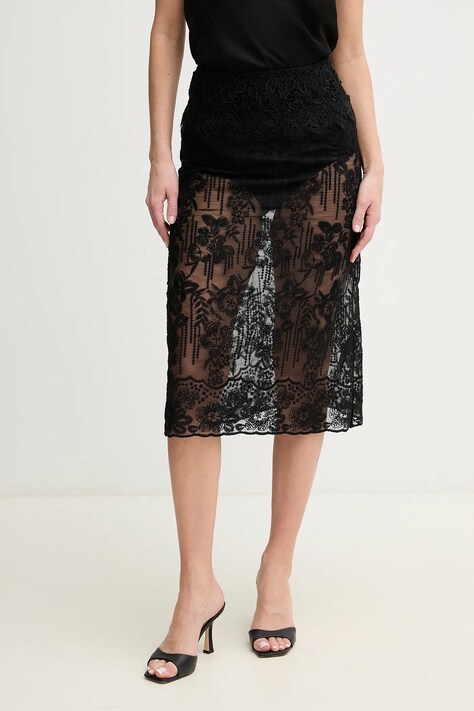 Пола Ermanno Scervino в черно къса със стандартна кройка D464O612IBQ