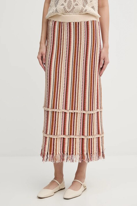 Hoss Intropia fustă culoarea bej, maxi, evazati, 8429026