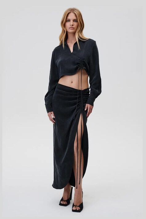 Sukňa Undress Code Rhea Skirt čierna farba, maxi, rovný strih, 765